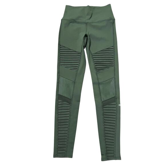 Alo Yoga Women's Hunter Green Moto Pull-on Leggings Size Small‎ - Picture 5 of 12